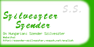 szilveszter szender business card